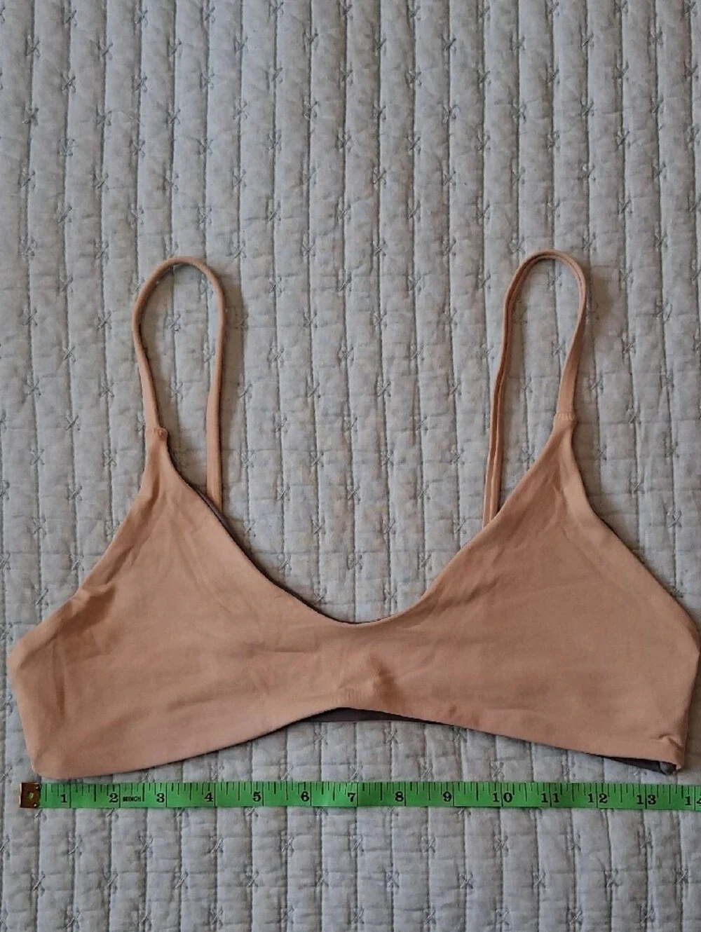 Boys + Arrows Nude and Gray Teagan Bralette Bikini Top